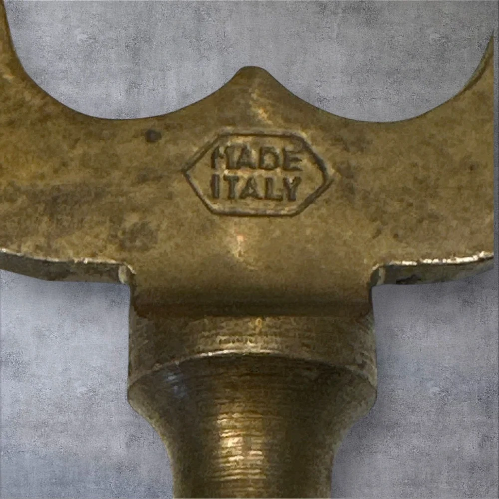 Vtg Italian Brass Wing Corkscrew Wine Bottle‎ Opener-Made Italy-Mid Century Bar